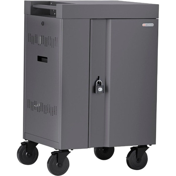 Bretford Fits Up To 20 Devices W/Back Panel, 1.4 W Slots, Charcoal TVCM20PAC-CK - main